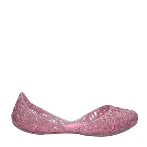 MELISSA MEL CAMPANA ZIG ZAG ROSA TRANSPARENTE GLITTER PRATA