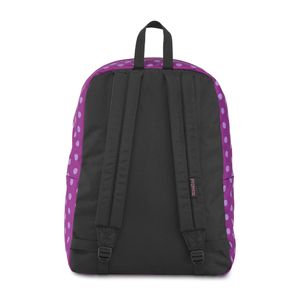 Mochila Jansport Black Label Superbreak Purple Plum Polka Dot TWK866E