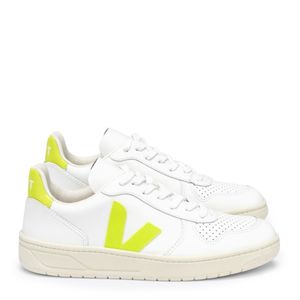 Tênis Vert V-10 Couro Extra White Jaune Fluo VX022086A