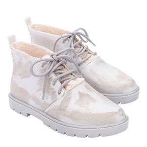 Melissa Fluffy Boot Cinza Branco