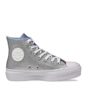 Tênis Converse Chuck Taylor All Star Lift Prata Puro Azul Bebê Branco CT17450001