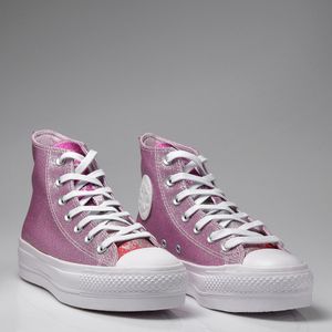 Tênis Converse Chuck Taylor All Star Lift Rosa Sal Pink Fluor Branco CT17450002