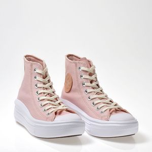 Tênis Converse Chuck Taylor All Star Move Rosa Claro Bege Vaqueta Branco CT18430002