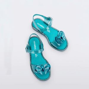 Mini Melissa Mar Sandal + Barbie Azul Glitter 33727AZG