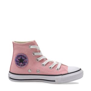 Tênis Converse Chuck Taylor All Star Infantil Rosa Escuro Prata Puro Branco CK09730002