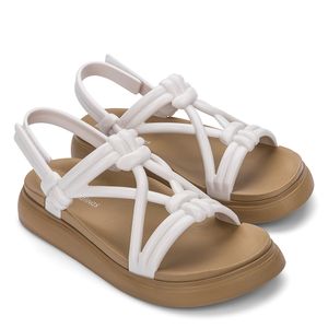 Melissa Papete Essential Sand + Salinas Bege Branco 33513BB