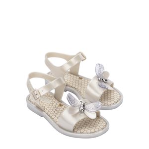 Mini Melissa Mar Sandal Bugs Branco Metalizado 33872BCM