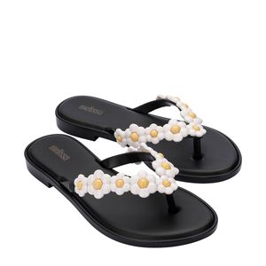 Melissa Flip Flop Spring Preto Branco 33715PB