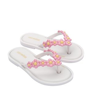 Mini Melissa Flip Flop Spring Branco Rosa 33716BR