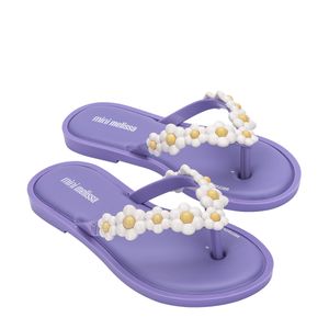 Mini Melissa Flip Flop Spring Lilás Branco 33716LB