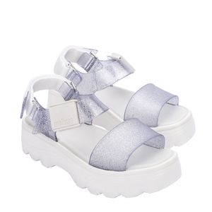 Melissa Kick Off Sandal Shiny Branco Vidro Glitter 33888