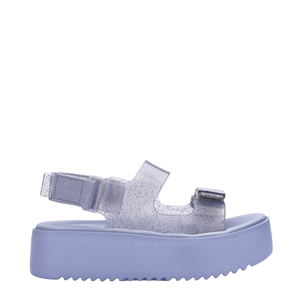 Melissa Brave Papete Platform Vidro Glitter Prata Violeta 33714