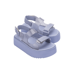 Melissa Brave Papete Platform Vidro Glitter Prata Violeta 33714