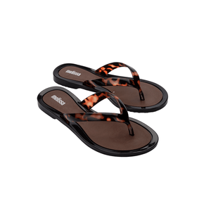 Melissa Duo Flip Flop Preto Marrom Tartaruga 33904