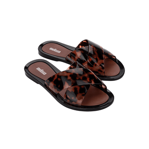 Melissa Duo Slide Preto Marrom Tartaruga 33905