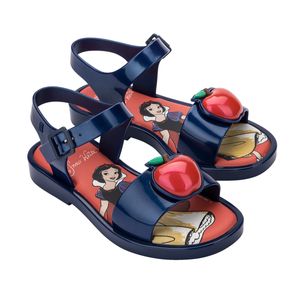 Mini Melissa Mar Sandal + Disney Princess Azul Metalizado Vermelho 35700