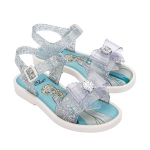 Mini Melissa Mar Sandal + Disney Princess  Vidro Glitter Branco 35700