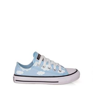 Tênis Converse Chuck Taylor All Star Infantil Azul Cambraia Preto Branco CK10340001