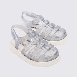 Mini Melissa Megan Baby Branco Vidro Glitter 33982