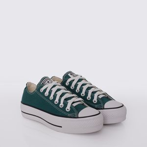 Tênis Converse All Star Chuck Taylor Lift Seasonal Verde Escama Preto Branco CT09630051