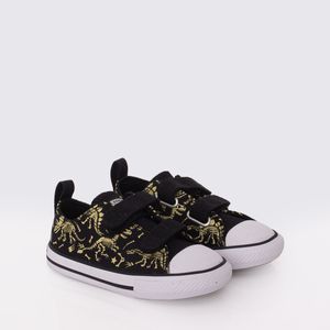 Tênis Converse Chuck Taylor All Star Baby 2V Preto Glow Branco CK10750001