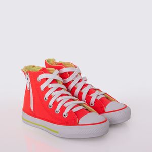 Tênis Converse Chuck Taylor All Star Infantil Laranja Chama Azul Alma Branco CK10070009