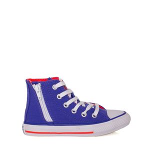 Tênis Converse Chuck Taylor All Star Infantil Azul Chama Laranja Chama Branco CK10070007