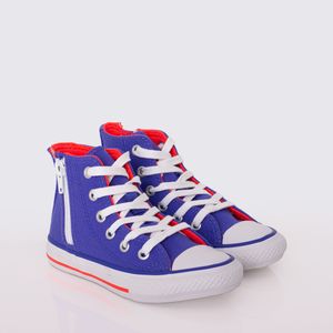 Tênis Converse Chuck Taylor All Star Infantil Azul Chama Laranja Chama Branco CK10070007