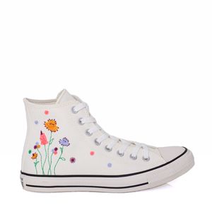 Tênis All Star Feminino Converse Bordado Flor - PRETO/BRANCO