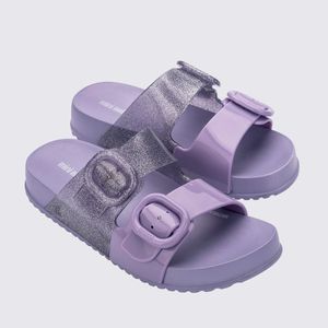 Mini Melissa Cozy Slide Infantil Lilás Glitter 35685