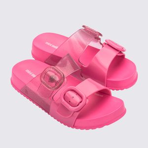 Mini Melissa Cozy Slide Infantil Rosa Glitter 35685