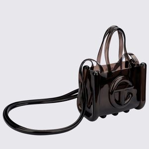 Melissa X Telfar Small Jelly Shopper Preto Transparente 34404