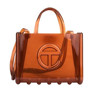 Melissa X Telfar Medium Jelly Shopper Marrom Transparente 34419