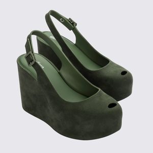 Melissa Groovy Velvet Verde Flocado 35739