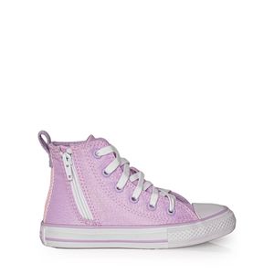 Tênis Converse All Star Chuck Taylor Infantil Lavanda Prata Branco CK10610001