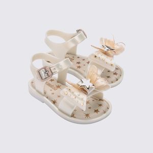 Mini Melissa Mar Sandal Star II Baby Branco Metalizado 35723