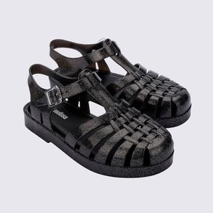 Mini Melissa Possession Shiny Infantil Preto Glitter 33521