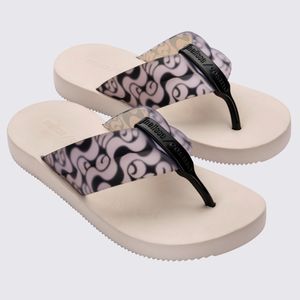 Melissa Flip Flop Orla + Cosmo Bege Preto 35713