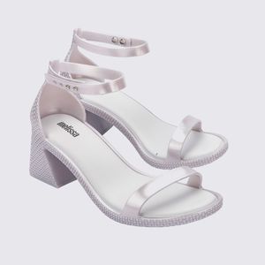 Melissa Lux Heel Prata Branco Metalizado 35745