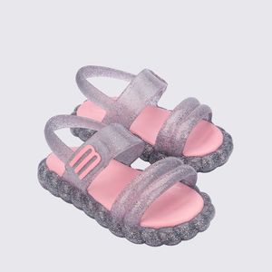 Mini Melissa Bubble Tech Sandal Baby Transparente Glitter Rosa 35822