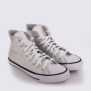 Tênis Converse All Star Chuck Taylor Prata Puro Branco Preto CT26100002