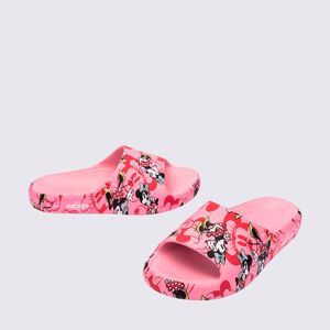 Melissa Free Print Slide + Mickey And Friends Rosa Vermelho 35923