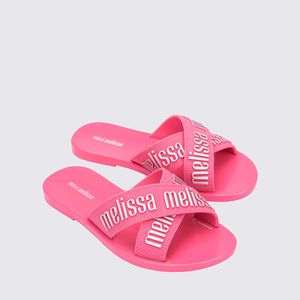 Mini Melissa M-Lover Slide Infantil Rosa Prata 35968