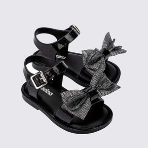 Mini Melissa Mar Sandal Sweet Baby Preto Glitter 35873