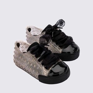 Mini Melissa Polibolha Special Baby Preto Glitter Dourado 35890