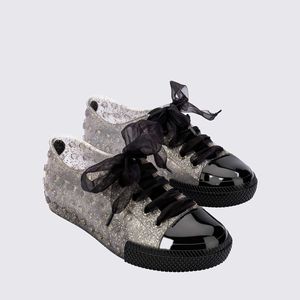 Mini Melissa Polibolha Special Infantil Preto Glitter Dourado 35891