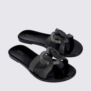 Melissa Soulmate Slide Preto Prata 35835