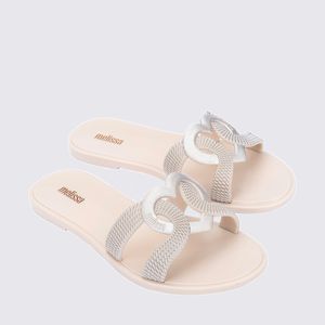 Melissa Soulmate Slide Bege Prata 35835