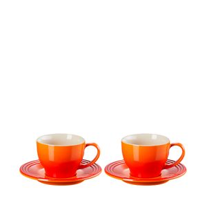 Set 2 Canecas com Pires Le Creuset Laranja 200 ML