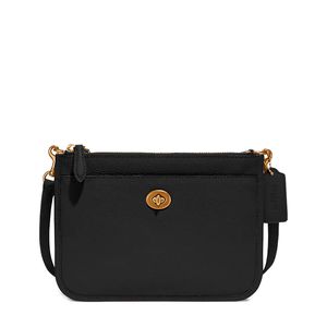 Bolsa Coach Slim Turnlock Crossbody Preto